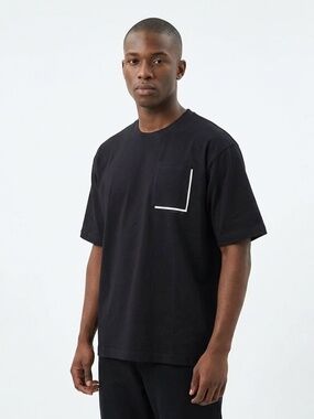 THE SHIRT BAR Men's Eco-ol Tencel™ Black Pocket T-Shirt – Size Large
